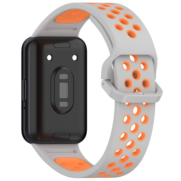Samsung Galaxy Fit3 Silikonklokkebånd med tofargede håndleddsremmer Erstatningsdeler - Grå + Oransje