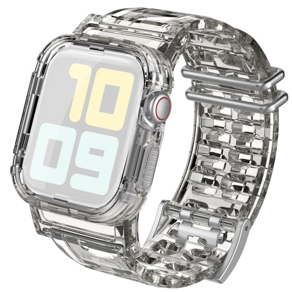 AHASTYLE WA04 Apple Watch Series 41mm - 40mm - 38mm Urarmbånd med etui - Gjennomsiktig Grå