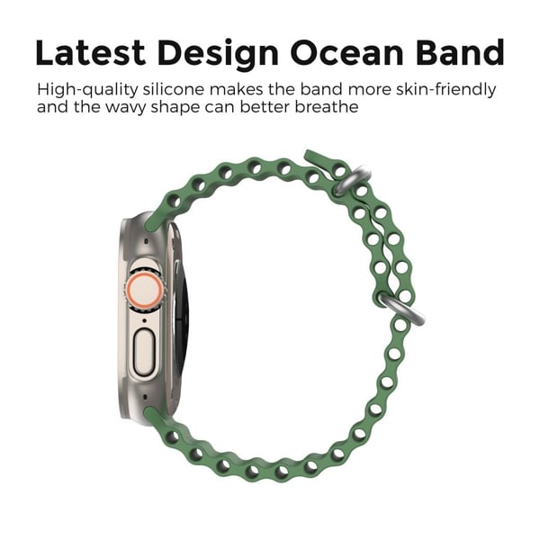 AHASTYLE WG102 Apple Watch Series 41mm - 40mm - 38mm Silikonklokkearmbånd - Grønn