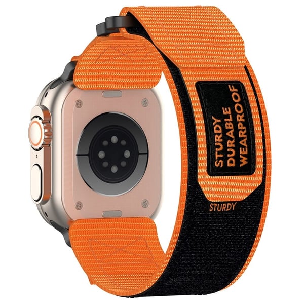 Apple Watch Series 49mm - 45mm - 44mm - 42mm Fastening Watchband Nylon Strap - Orange