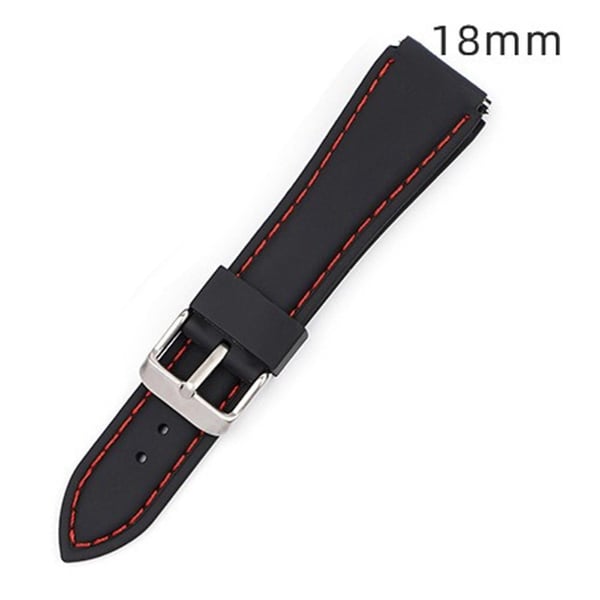 Huawei Watch GT 4 41mm / Garmin Venu 3S Watchband 18mm vanntett Fluorubber håndleddsrem - Svart + Hvit Tråd