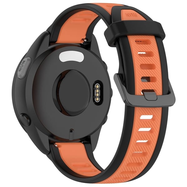 Huawei Watch GT 4 41mm / Garmin Venu 3S Silikonklokkebånd med to farger 18mm teksturert rem - Svart + Oransje