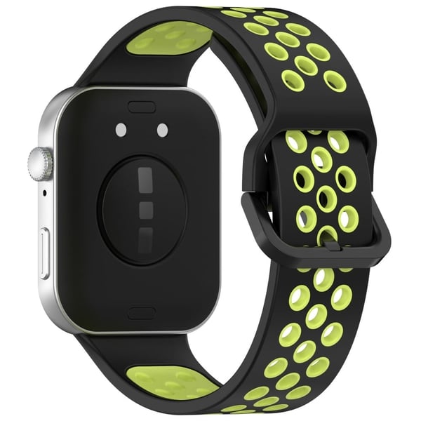 Huawei Watch Fit 3 mykt silikonklokkebånd med to farger - Svart + Lime