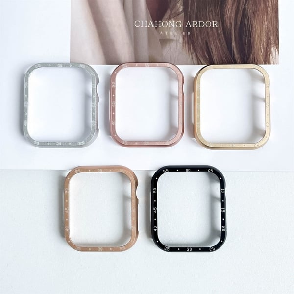 Apple Watch Series 9 / 8 / 7 45mm Etui af aluminiumslegering Urbeskyttelsesdæksel med urskiveplade - Lyserød