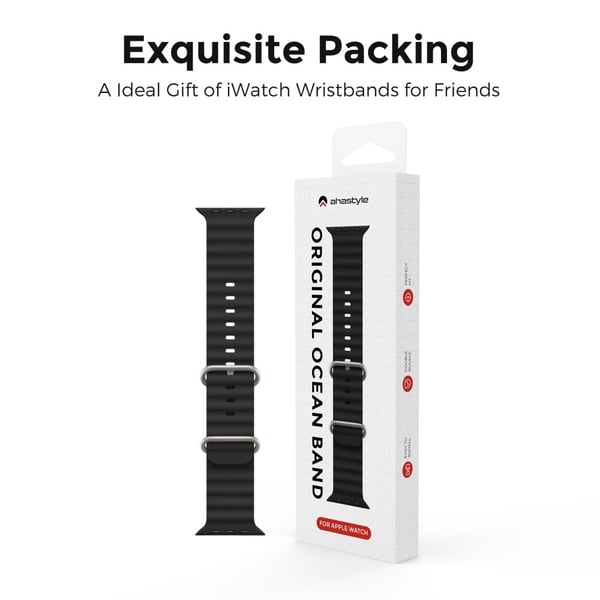 AHASTYLE WG102 Apple Watch Series 41mm - 40mm - 38mm silikoneurrem - Sort