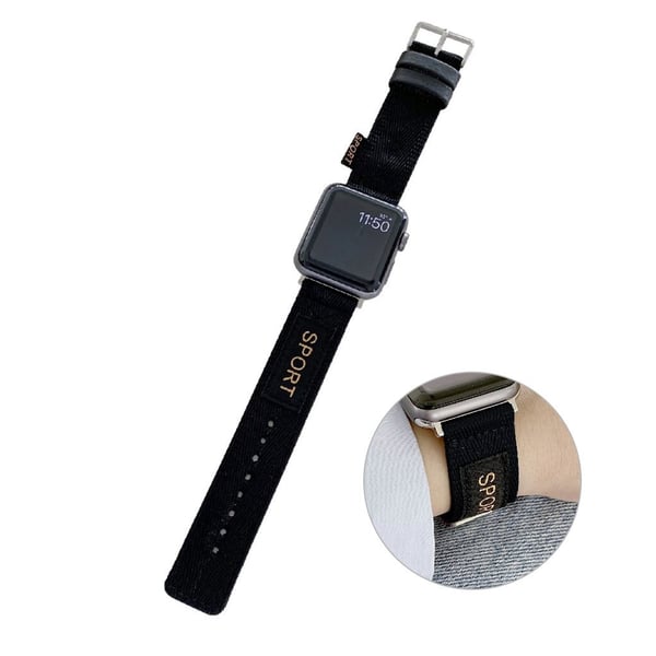 Apple Watch 40 mm sporty klokkerem i nylon - Svart