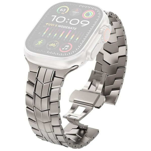 Apple Watch Series 41mm - 40mm - 38mm rannekello Titanium Alloy Strap - Musta