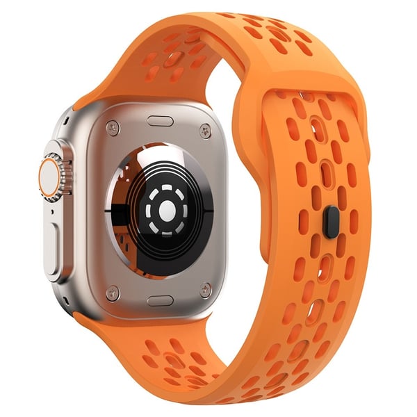 Apple Watch Series 49mm - 45mm - 44mm - 42mm Watch Band Fluoro Rubber Håndledsrem - Orange