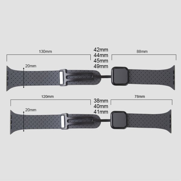 Apple Watch Series 49mm - 45mm - 44mm - 42mm Silikon håndleddsrem - Vinrød