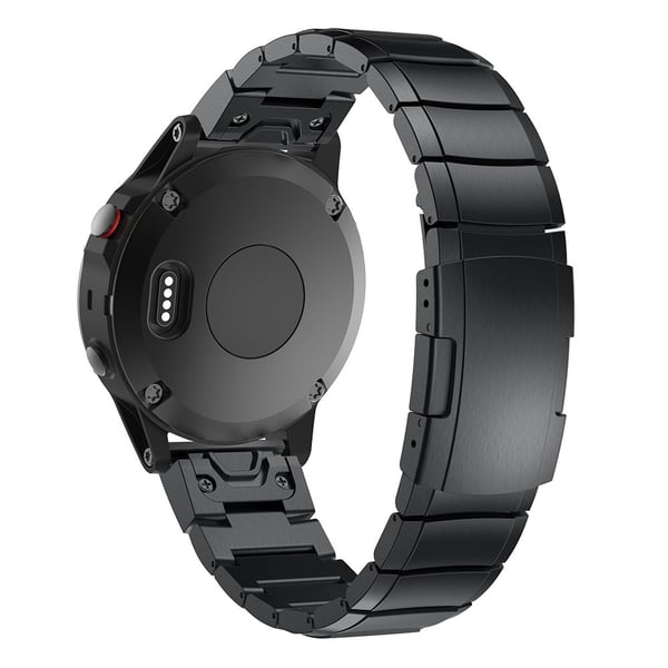 KALEBOL KLB-YZBXG-001 Garmin Fenix 7 / 7 Pro / QuickFit Klockarmband i rostfritt stål Ersättningsklockarmband - Svart