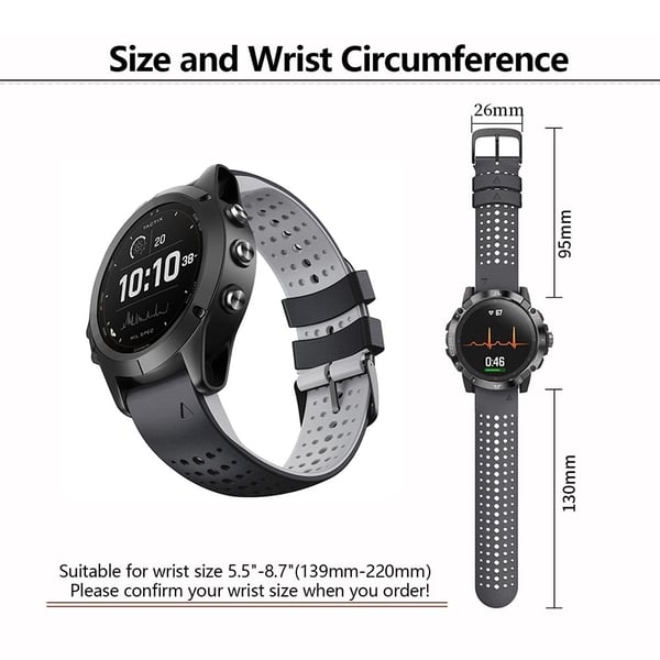 KALEBOL KLB-SSPWGJ-001 Garmin Fenix 6X / Fenix 7X / Instinct 2X Urarmbånd QuickFit 26mm Silikone Urarmbånd - Militærgrøn