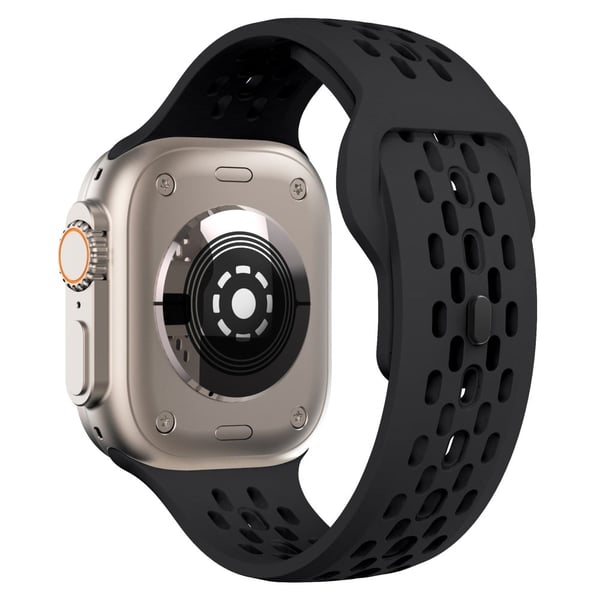 KALEBOL Apple Watch Series 49mm - 45mm - 44mm - 42mm Fluorubber Watch Band - Sort KALEBOL Apple Watch Series 49mm - 45mm - 44mm - 42mm Fluorubber Watch Band - Sort