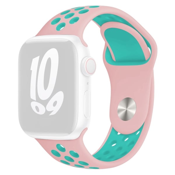 KALEBOL S / M Apple Watch Series 49mm - 45mm - 44mm - 42mm Strap - Lyserød Rose + Ædelstensgrøn