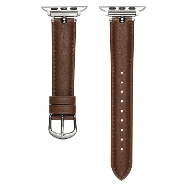 KALEBOL Apple Watch Series 41mm - 40mm - 38mm urrem i ægte okselæder - Solbrun / Sølvspænde KALEBOL Apple Watch Series 41mm - 40mm - 38mm urrem i ægte okselæder - Solbrun / Sølvspænde