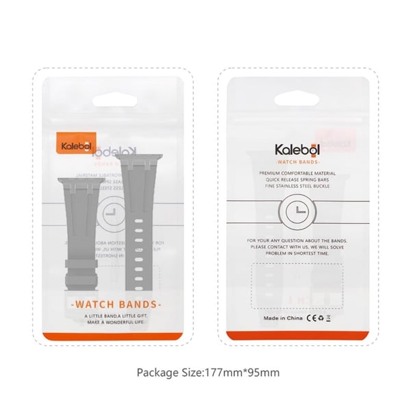 KALEBOL Apple Watch Series 49mm - 45mm - 44mm - 42mm Silikonbånd - Svart + Svart