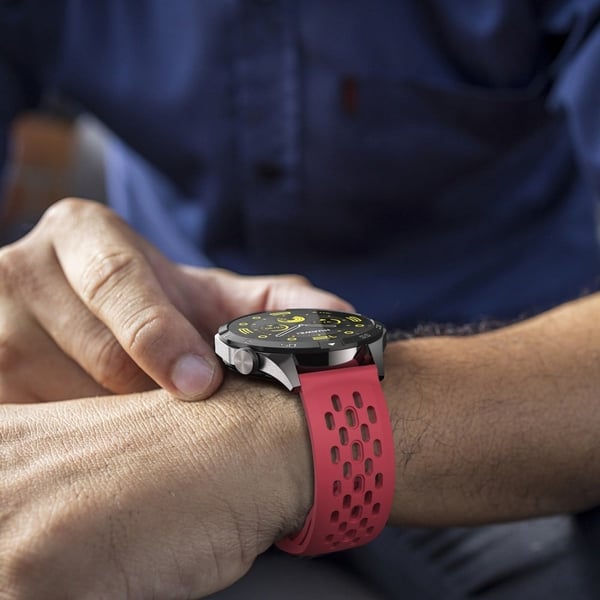 Garmin vivoactive 5 / Venu 2 Plus Silikonklokkebånd 20 mm hul justerbar rem - Rød