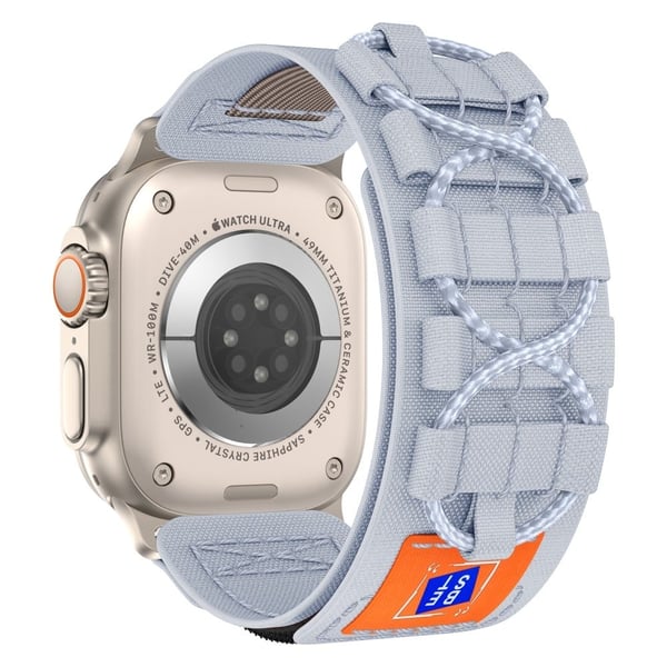 KALEBOL KLB-MSTNL-001 Apple Watch Series 49mm - 45mm - 44mm - 42mm Nylon-kellohihna - Harmaa KALEBOL KLB-MSTNL-001 Apple Watch Series 49mm - 45mm - 44mm - 42mm Nylon-kellohihna - Harmaa