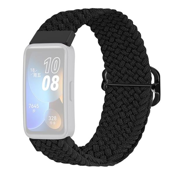 KALEBOL KLB-BZNL-001 Huawei Band 8 Strap Adjustable Braided Nylon Watch Band - Sort