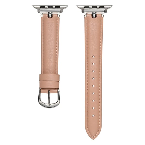 KALEBOL Apple Watch Series 41mm - 40mm - 38mm Urarmbånd i ekte kuskinn - Lyserosa / Sølvspenne