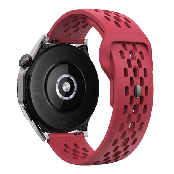 Garmin Venu 3 / Venu 2 / Vivoactive 4 22 mm klokkerem hul silikonarmbånd - Rød