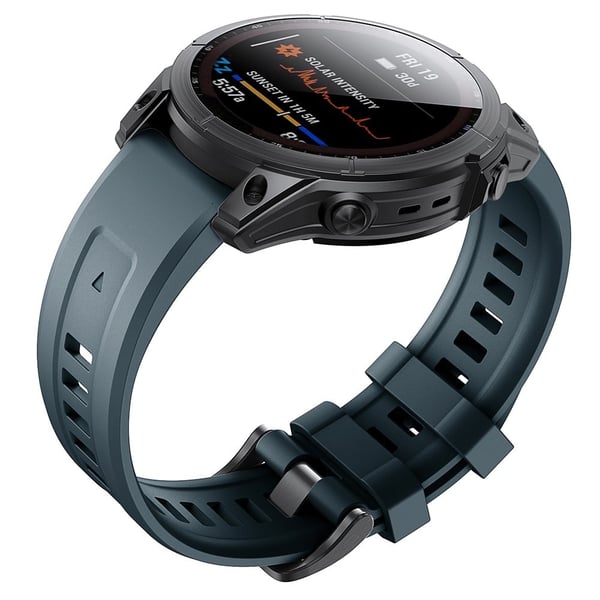 KALEBOLKLB-TXGJ-001 Garmin Fenix 7S / 7S Pro 20 mm silikonklokkerem med trapesformede hull - Marineblå
