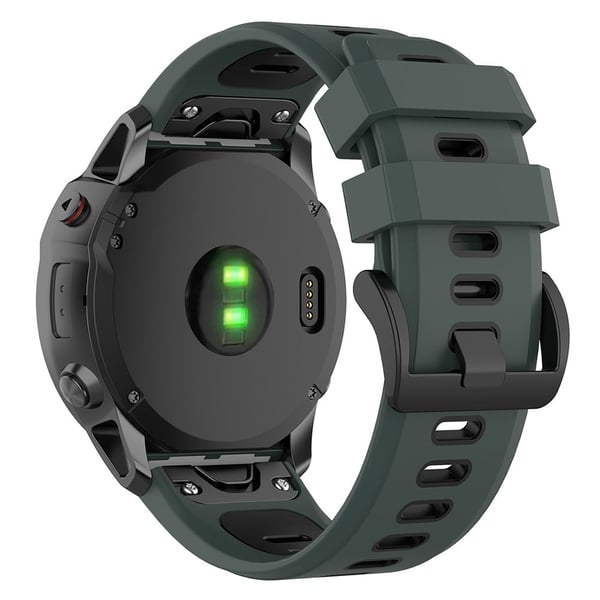 KALEBOL KLB-SSPWGJ-001 Garmin Fenix 7S / 7S Pro / QuickFit Silikonklokkebånd 20 mm erstatningsrem - Olivengrønn / Svart