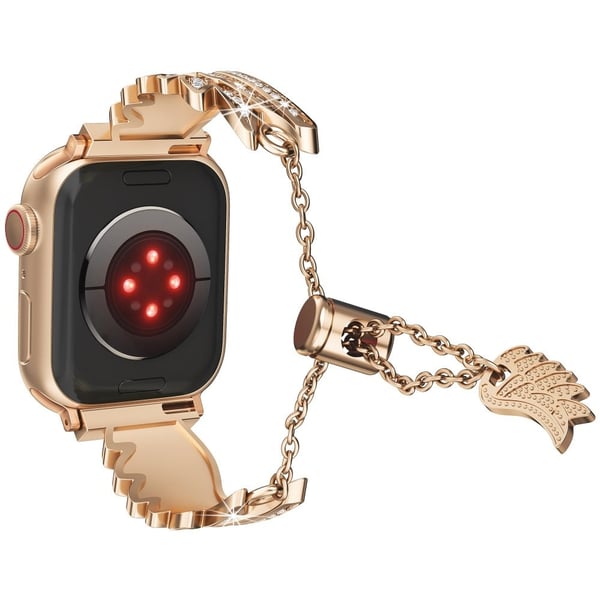 Wing Design Strap Apple Watch Ultra 2 Ultra 49mm / Series 9 8 7 45mm / 6 5 4 SE (2023) SE (2022) SE 44mm / 3 2 1 42mm Legeringsarmbånd - Rose Gull