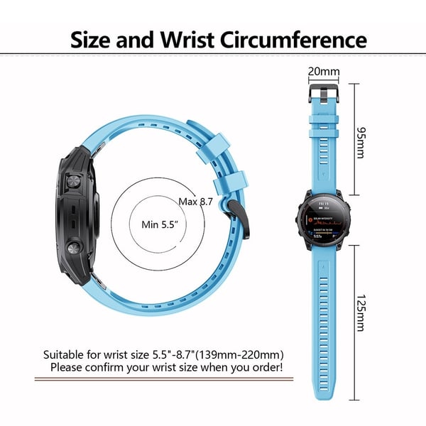 KALEBOLKLB-TXGJ-001 Garmin Fenix 7S / 7S Pro 20 mm silikonklokkerem med trapesformede hull - Oransje