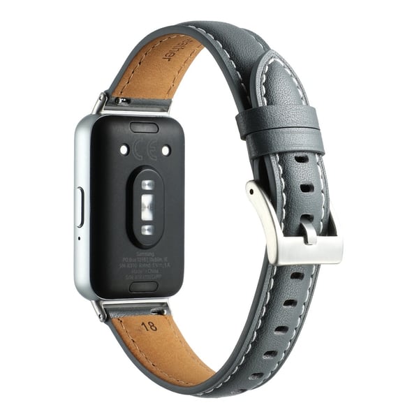 Samsung Galaxy Fit3 Klockarmband Litchi Texture Äkta ko-läder Magnetiskt armband - Grå Samsung Galaxy Fit3 Klockarmband Litchi Texture Äkta ko-läder Magnetiskt armband - Grå