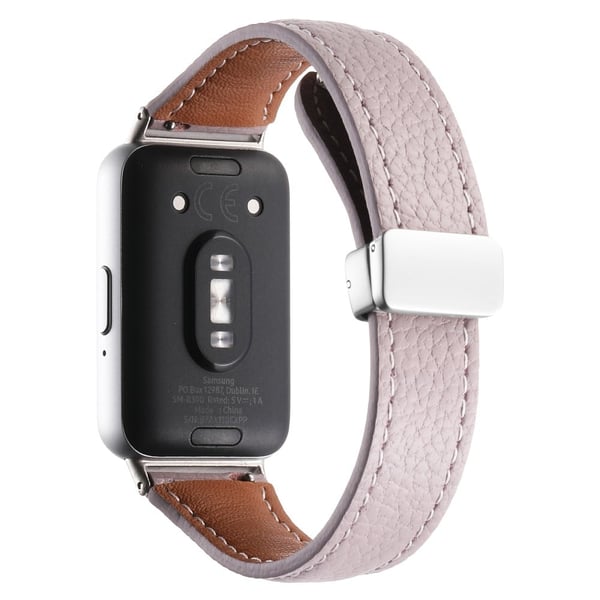 Samsung Galaxy Fit3 Watch Band Slim Genuine Cow Leather Magnetic Replacement Strap - Lilla