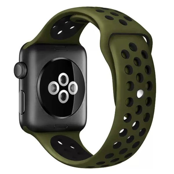KALEBOL S / M Apple Watch Series 49mm - 45mm - 44mm - 42mm ranneke - Oliivinvihreä + Musta