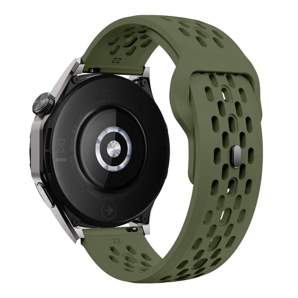Garmin vivoactive 5 / Venu 2 Plus Silikone Urrem 20mm Hul Justerbar Rem - Militærgrøn Garmin vivoactive 5 / Venu 2 Plus Silikone Urrem 20mm Hul Justerbar Rem - Militærgrøn