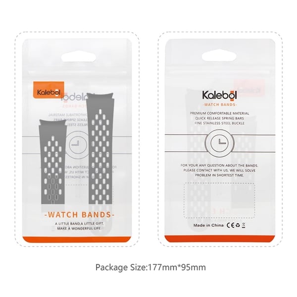 KALEBOL KLB-SSCXKGJ-002 Samsung Galaxy Watch4 / Watch 5 / Watch 5 Pro / Watch6-rem med magnetisk spenne - Svart / Rød + Svart Spenne