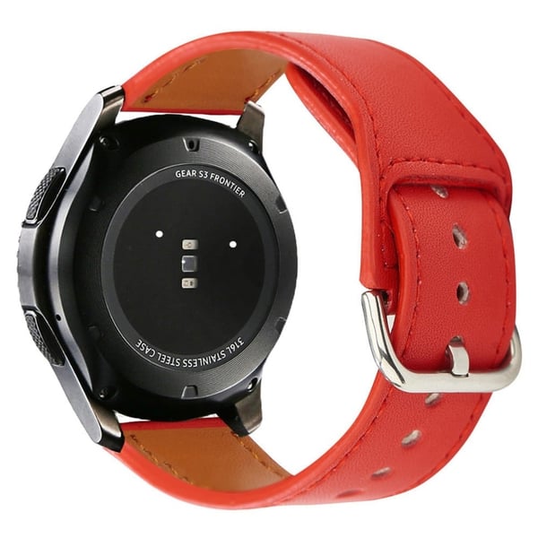 KALEBOL KLB-KCPU-001 Samsung Galaxy Watch 46mm / Huawei Watch 4 Pro 22mm Smart Watch Band Vegansk Læder Wrist Strap - Rød KALEBOL KLB-KCPU-001 Samsung Galaxy Watch 46mm / Huawei Watch 4 Pro 22mm Smart Watch Band Vegansk Læder Wrist Strap - Rød