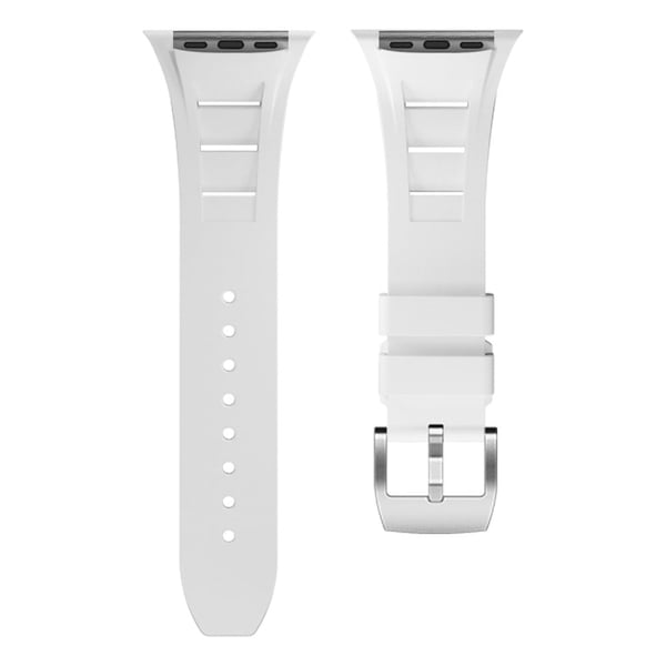 KALEBOL Apple Watch Ultra 2 Ultra 49mm / Series 9 8 7 45mm / SE (2023) SE (2022) SE 6 5 4 44mm Urarmbånd - Hvid / Sølvspænde