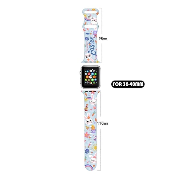 Apple Watch Series 41mm - 40mm - 38mm Sport Strap Silikonmønster Armbånd - Påskemønster 7