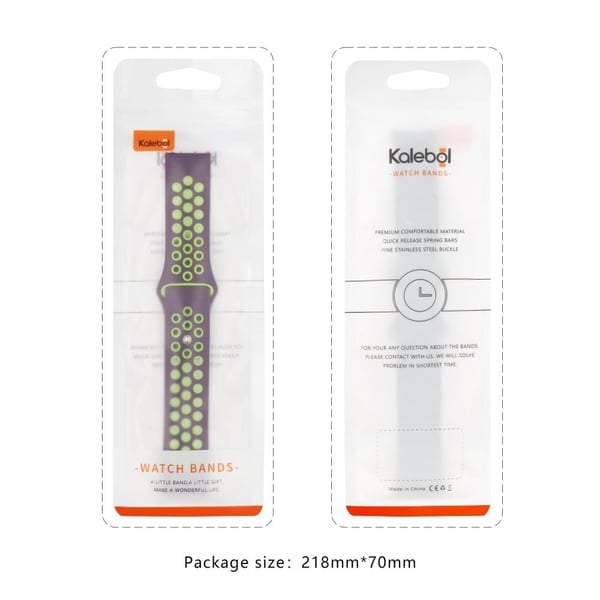 KALEBOL KLB-SSGJ-004 Samsung Gear Sport / Samsung Gear S2 Classic Silikone rem 20mm Buckle Watchband - Rød / Sort