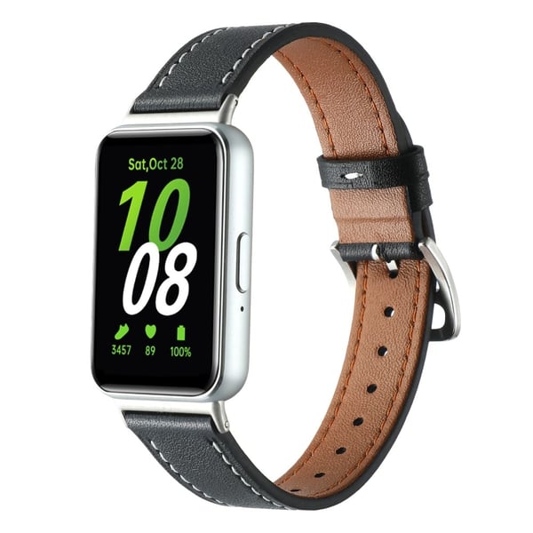 Samsung Galaxy Fit3 Erstatning for klokkerem i ekte lær - Midnattsblå