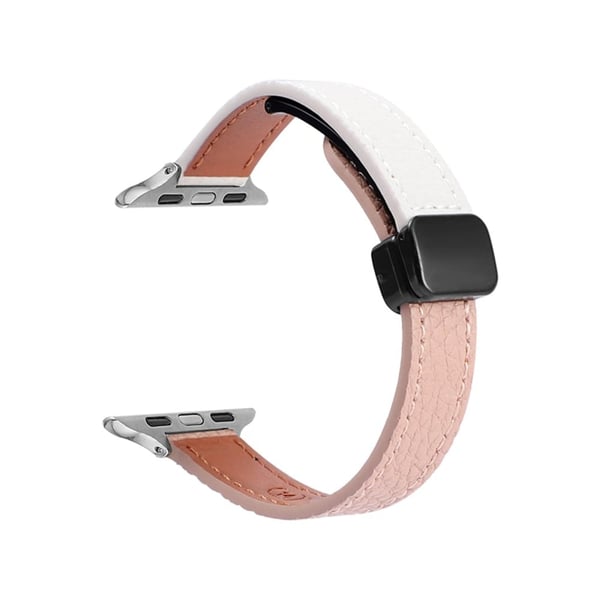 Apple Watch Series 49mm - 45mm - 44mm - 42mm urrem - Lyserød + Beige Abrikos Apple Watch Series 49mm - 45mm - 44mm - 42mm urrem - Lyserød + Beige Abrikos