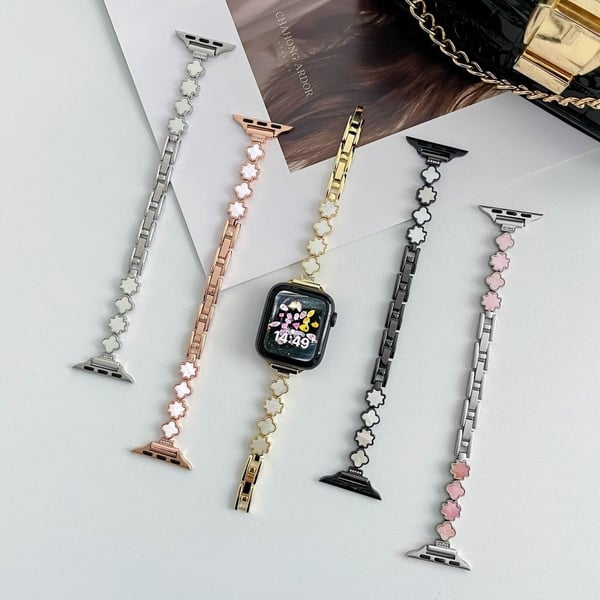 Apple Watch Series 49 mm - 45 mm - 44 mm - 42 mm armbånd i sinklegering - Svart + Hvit