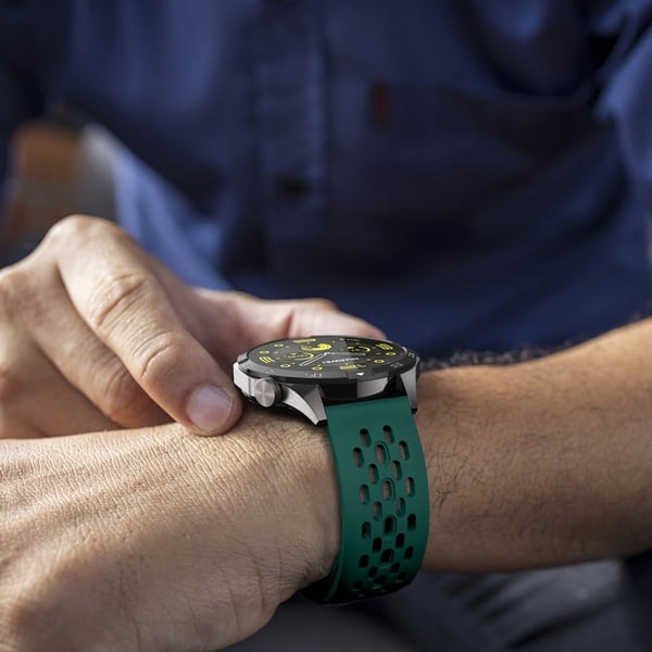 Garmin vivoactive 5 / Venu 2 Plus Silikonklokkebånd 20 mm hul justerbar rem - Svartgrønn