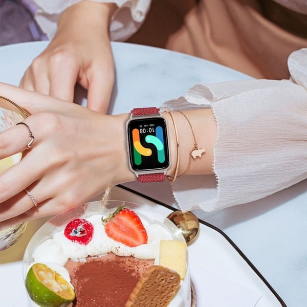 Samsung Galaxy Fit3 SM-R390 Vævet urrem Justerbar håndledsrem med sølvstik - Rød