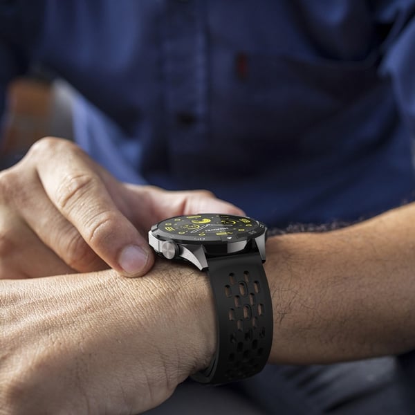 Garmin Venu 3 / Venu 2 / Vivoactive 4 22 mm klokkerem hul silikonarmbånd - Svart