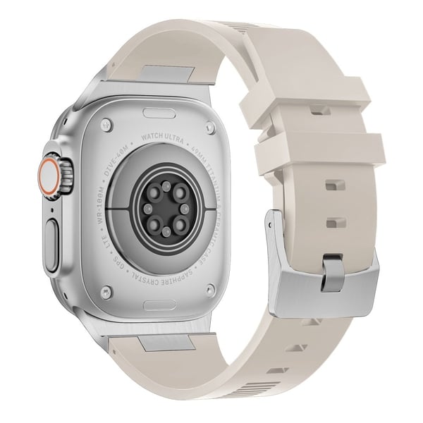 Apple Watch Series 49mm - 45mm - 44mm - 42mm Armbånd - Sølv + Stjernelys