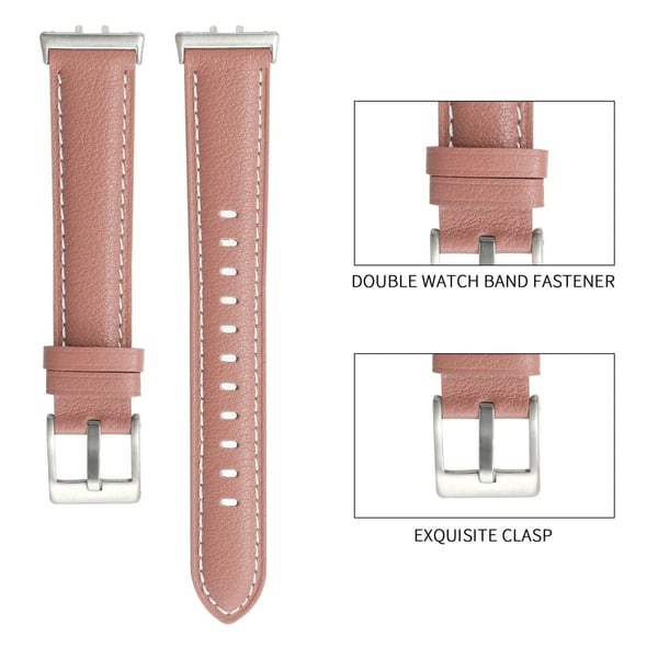 Samsung Galaxy Fit3 Klokkerem Litchi Texture Ekte ku skinn Magnetisk armbånd - Lysebrun