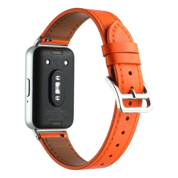 Samsung Galaxy Fit3 Erstatning for klokkerem i ekte lær - Oransje