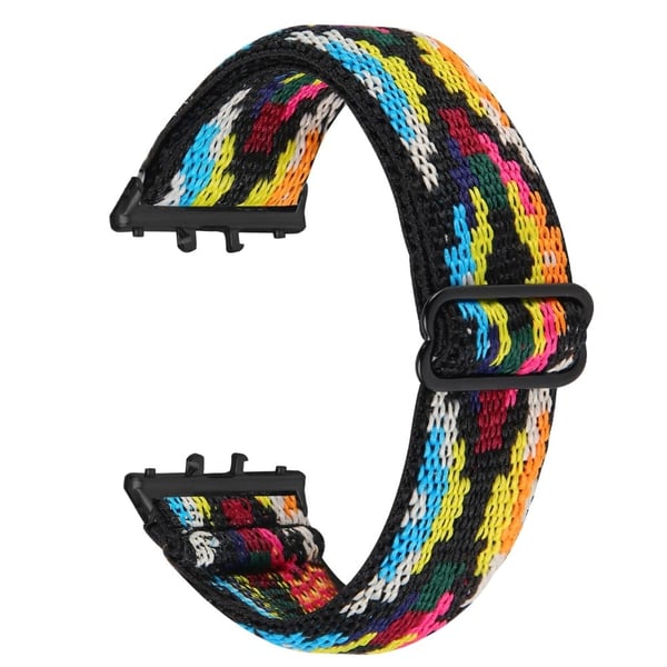 Samsung Galaxy Fit3 SM-R390 Elastisk håndledsbånd mønsterdesign urrem (sort spænde) - 53