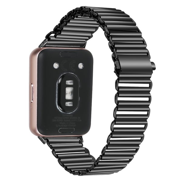Samsung Galaxy Fit3 SM-R390 Urrem i rustfrit stål Galvanisering Farve Armbånd - Sort