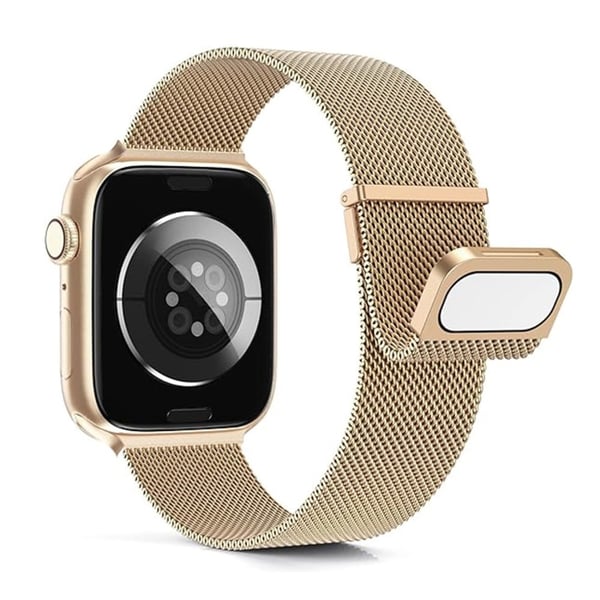Apple Watch Series 41mm - 40mm - 38mm Milanese Mesh Loop Magnetic Watch Band - Rødguld