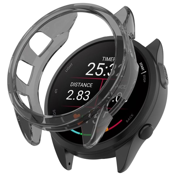Garmin Forerunner 165 / Forerunner 165 Music Fleksibel beskyttelsesveske for smartklokke med ramme - Gjennomsiktig Svart